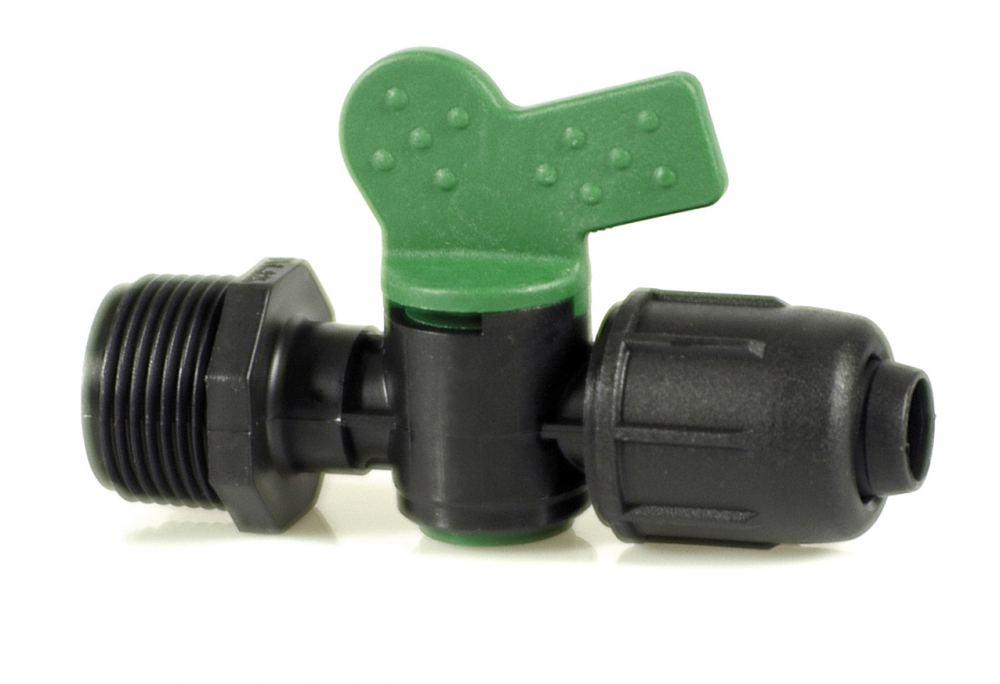 Bild 1 von Irritec Kugelhahn für Tropfrohre & PE-Rohre x AG  / (Ausführung) 16mm x 3/4