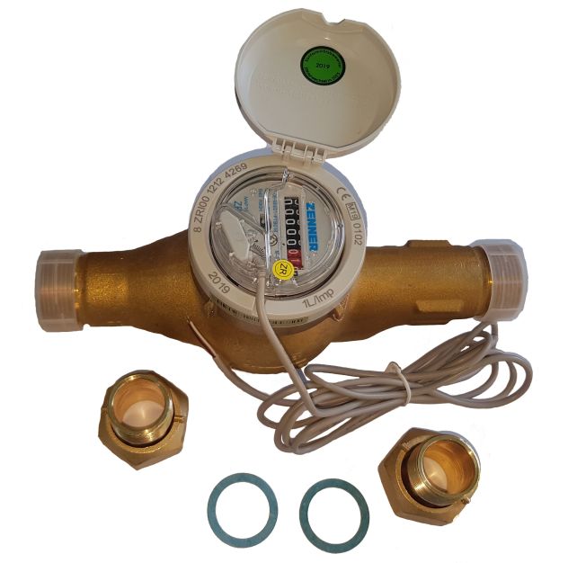 Bild 1 von Zenner Wasserzähler, Wasseruhr, Durchflussmessgerät, mit Impulsgeber Reed, geeicht