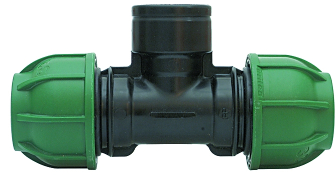 Bild 1 von PE-Rohr T-Stück IG, Innengewinde, T-Verschraubung, T-Klemmverbinder, T-Kupplung (PN10)  / (Durchmesser) 25x3/4